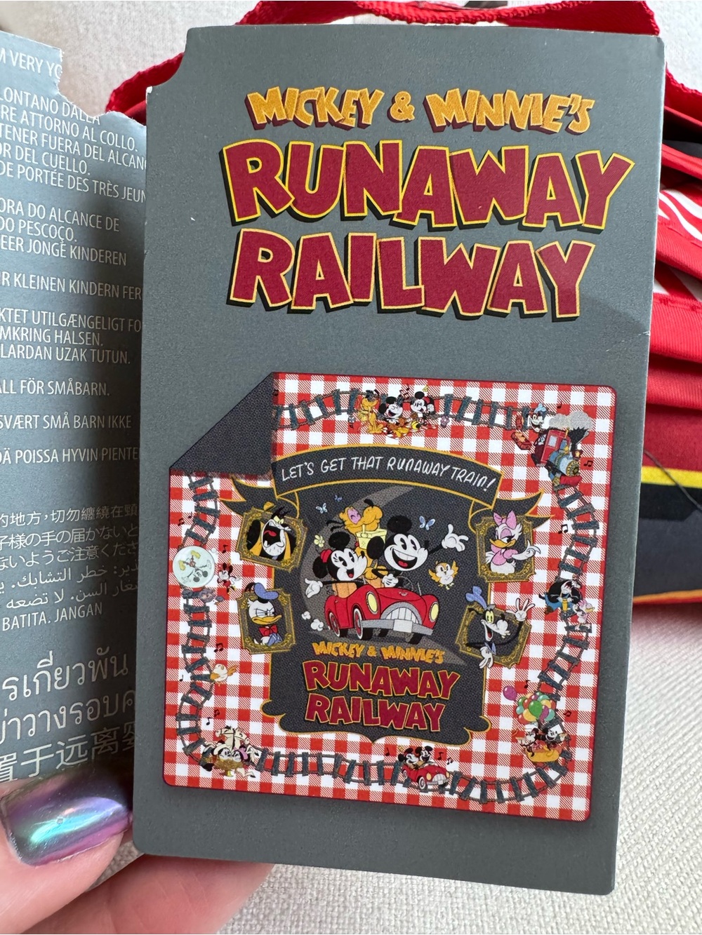 Disney Mickey & Minnie’s Runaway Railway Red Checkered Picnic Cooler & Blanket - Picture 10 of 11